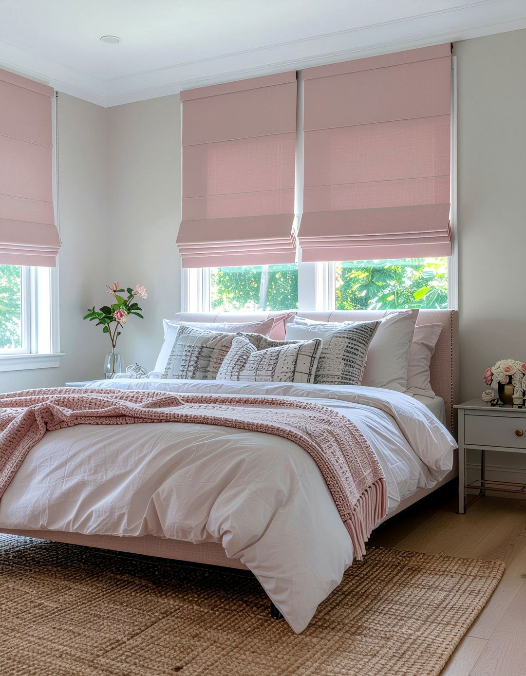 Pink roman shades - 30 bedroom roman shades