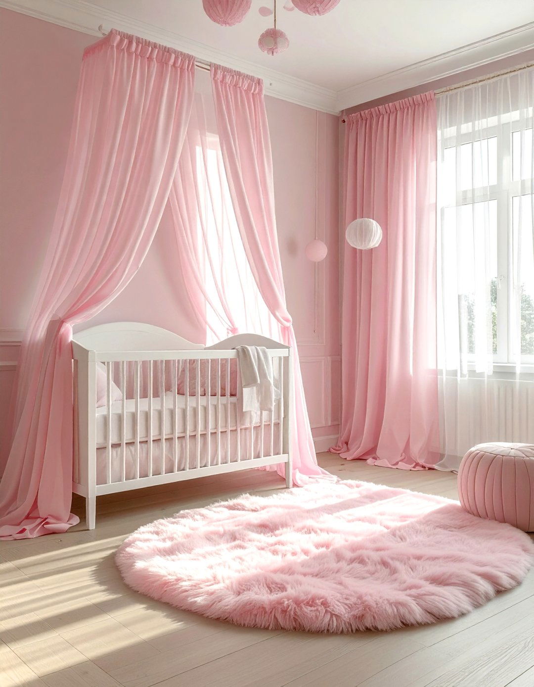 Pink sheer curtains nursery - 30 sheer curtain ideas