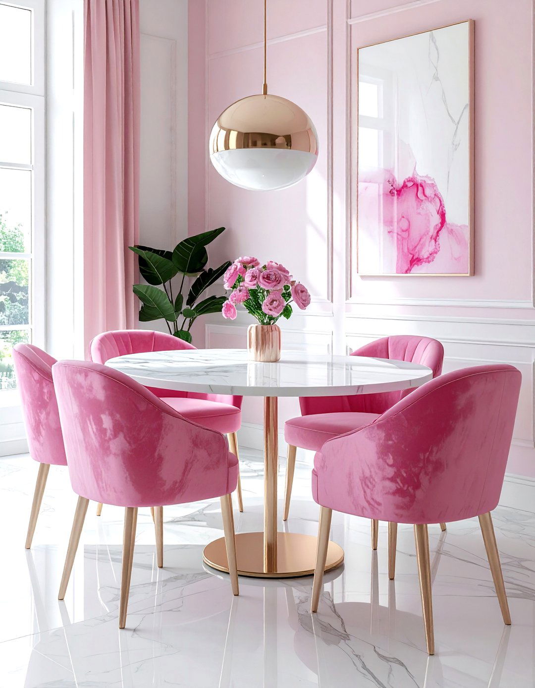 30 Pink and White Dining Room Ideas to Refresh Your Home