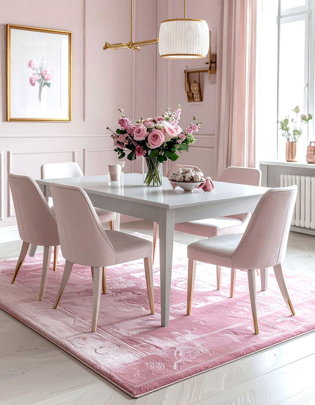 Pink vintage rug dining room - 30 vintage rug dining room ideas