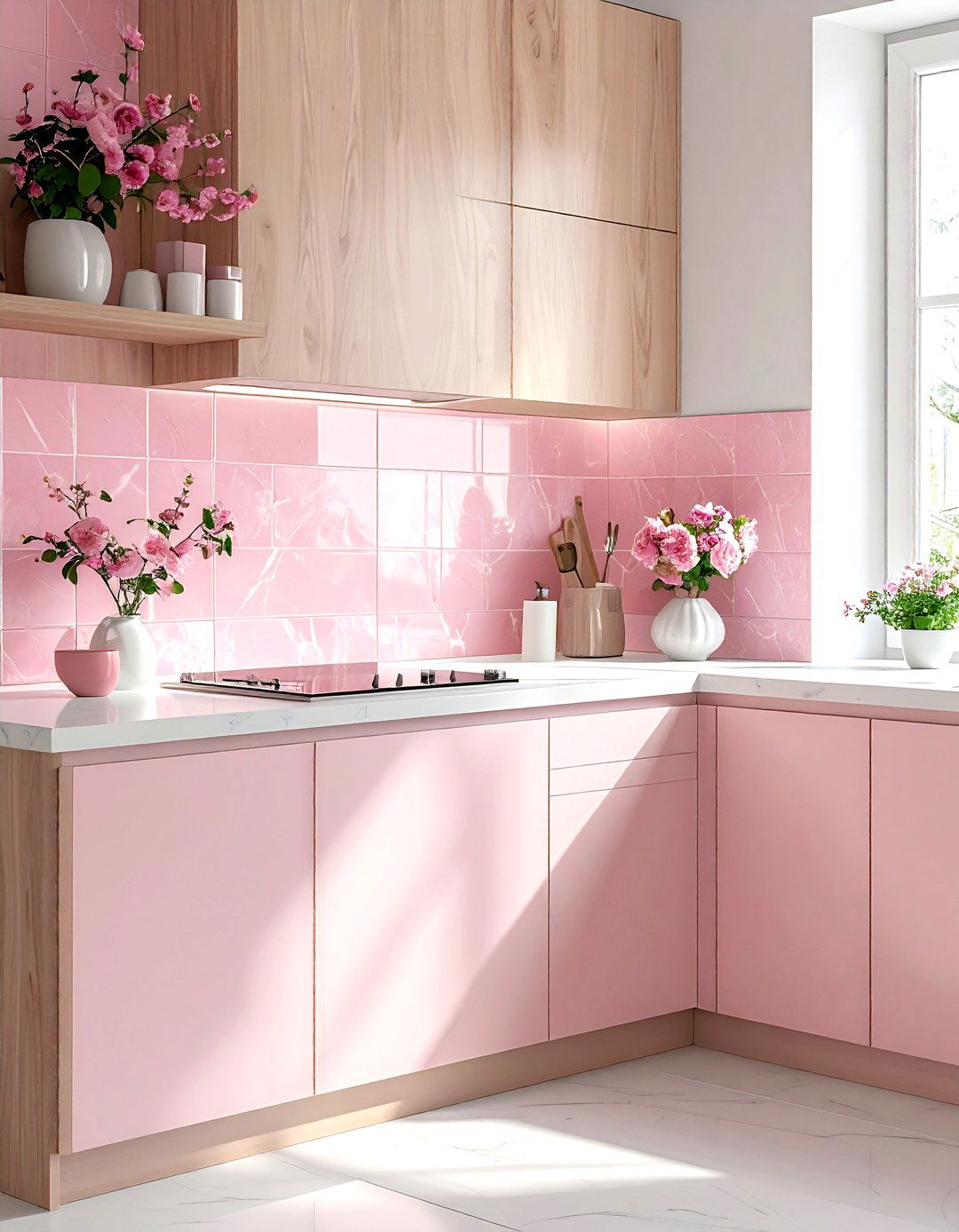 Pink zellige tile - 30 zellige tile kitchen backsplash ideas