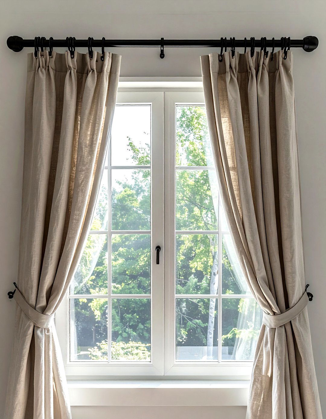 Pipe curtain rod window - 30 living room pipe furniture ideas