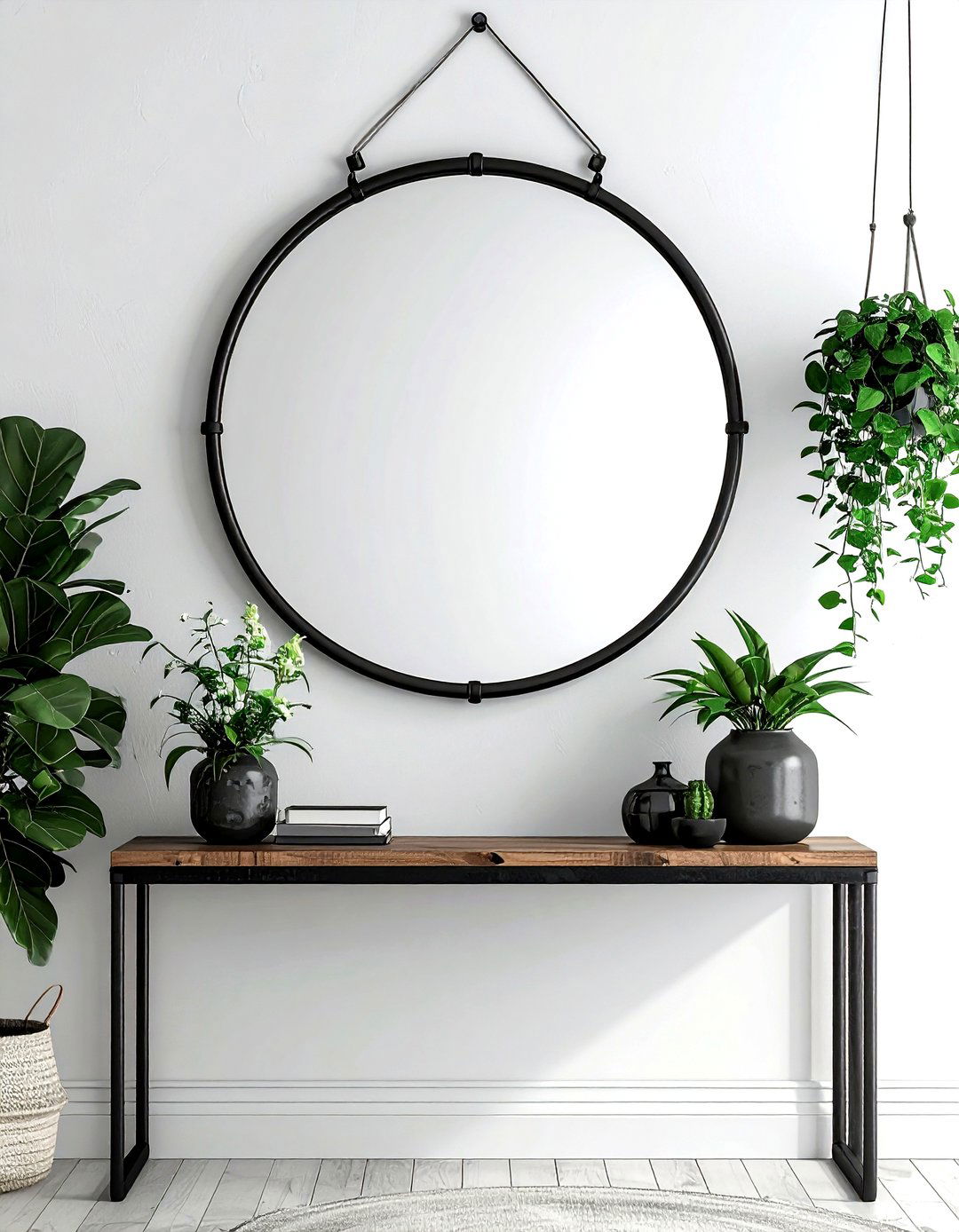 Pipe mirror frame wall - 30 living room pipe furniture ideas