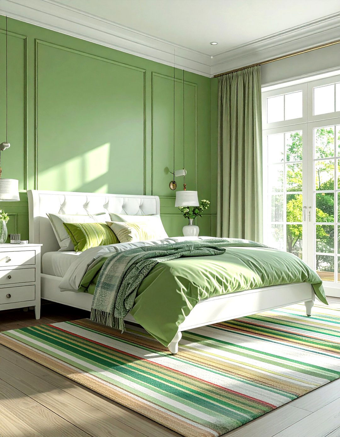 Pistachio Green Bright Bedroom - 30 farmhouse green bedroom ideas