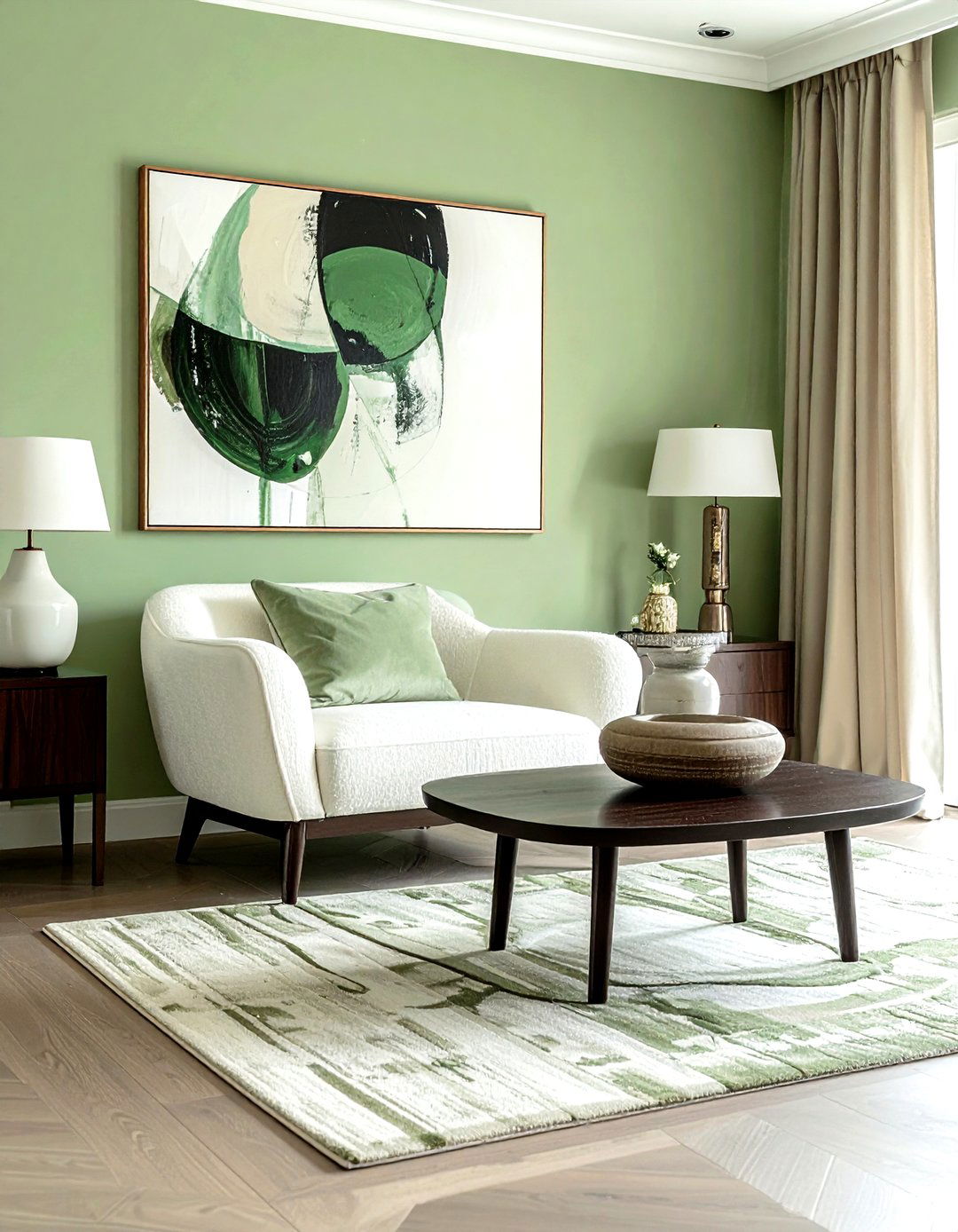 Pistachio Green Living Room - 30 modern green living room ideas