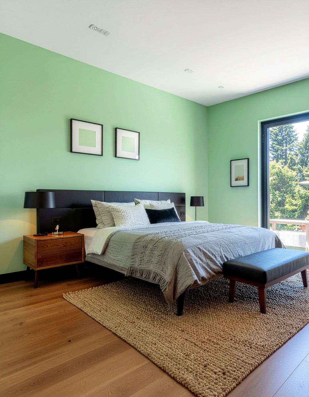 Pistachio Green Walls - 30 pastel bedroom ideas
