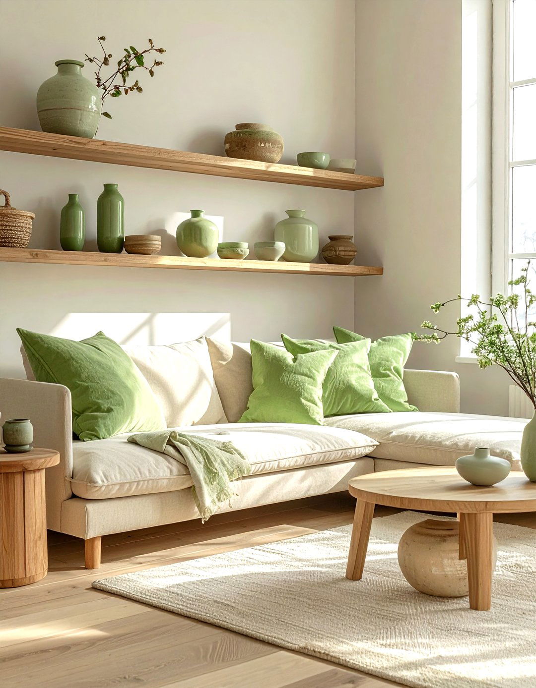 Pistachio green decor - 30 minimalist green living room ideas