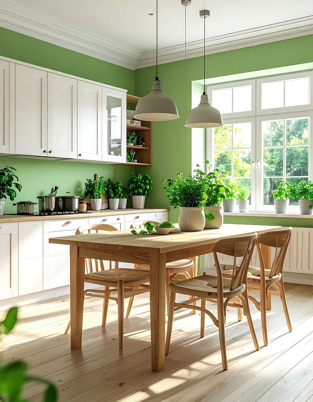 Pistachio green dining room - 30 cool green dining room ideas