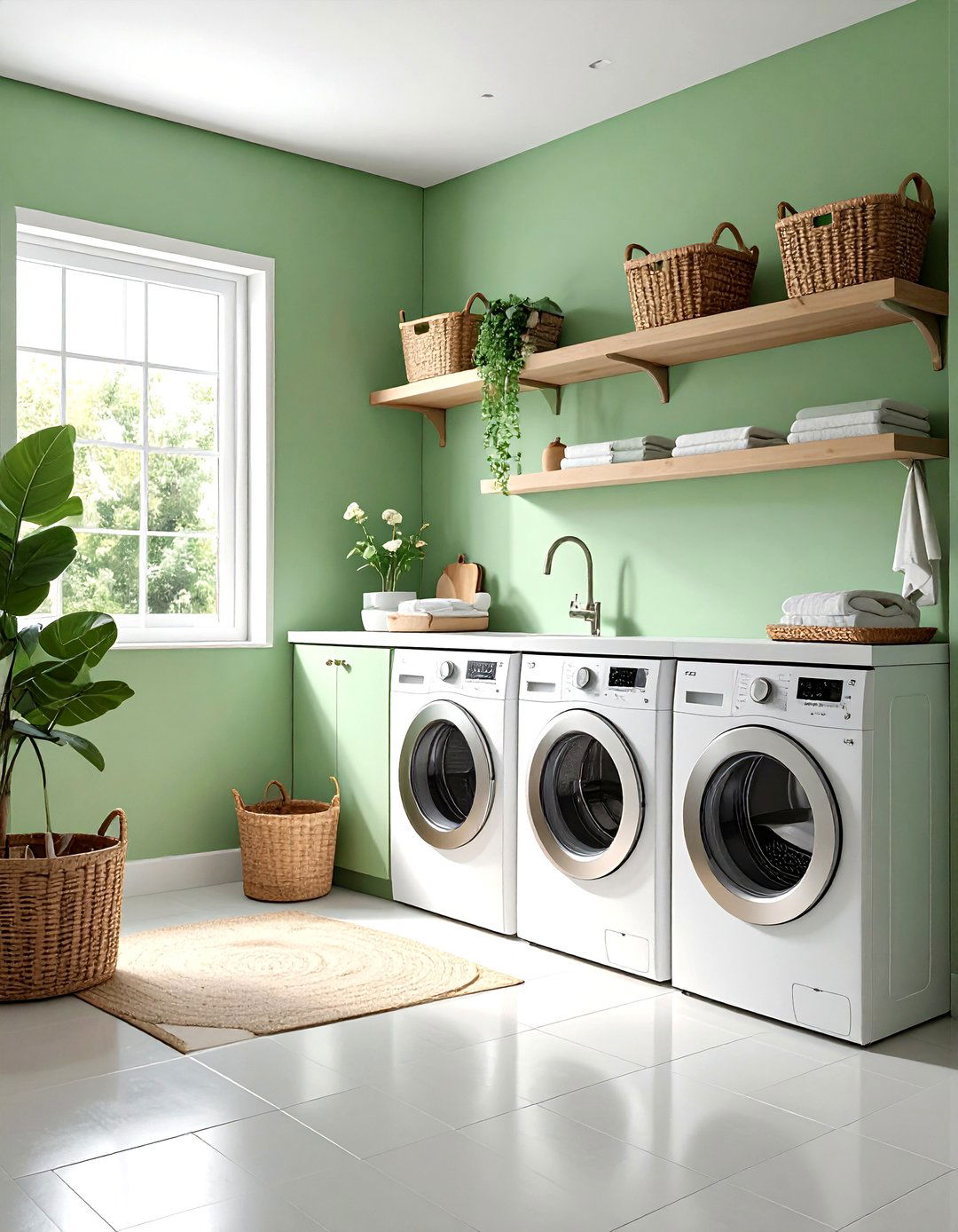 Pistachio green laundry room - 30 green paint color ideas
