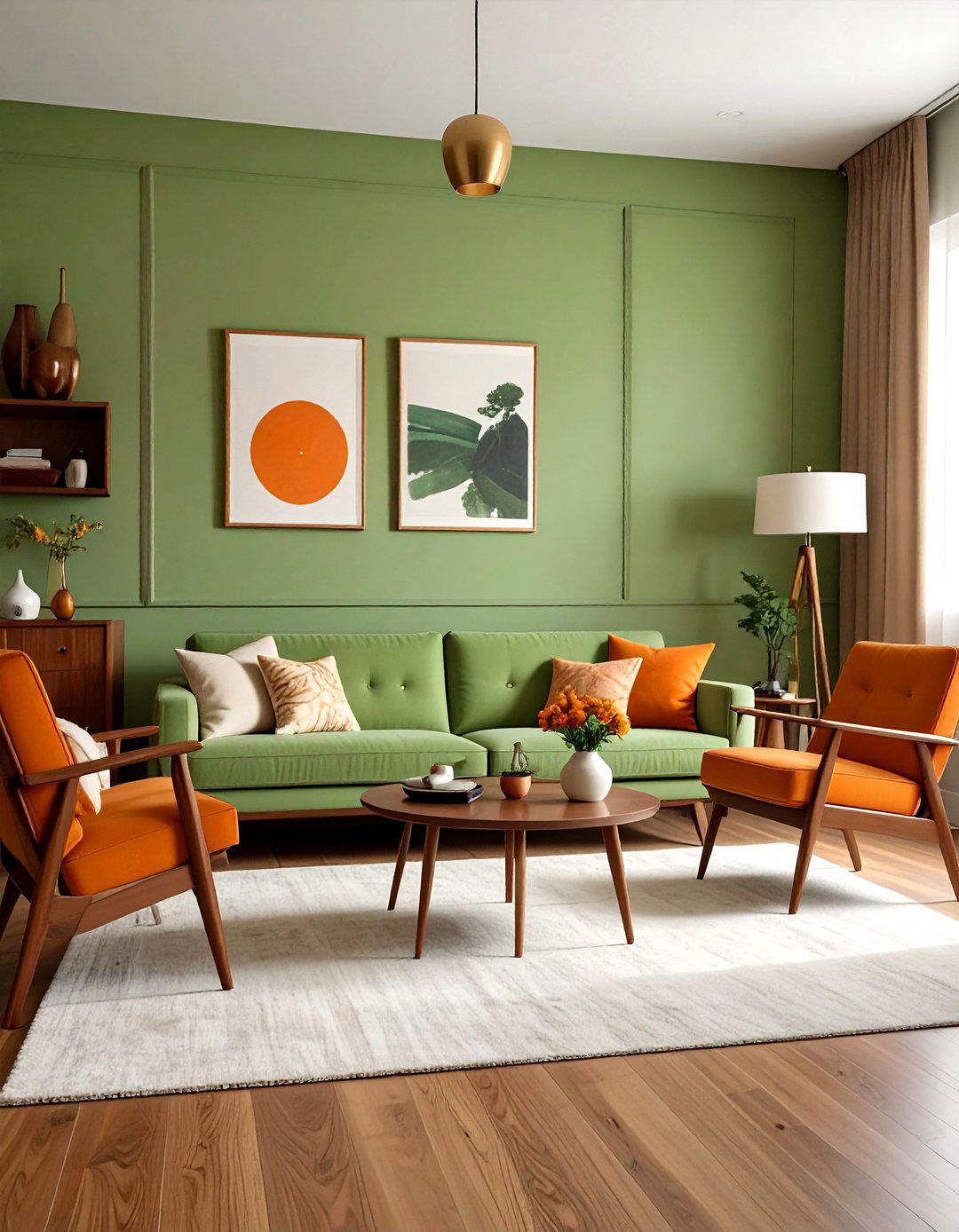 Pistachio green wall - 30 living room green walls