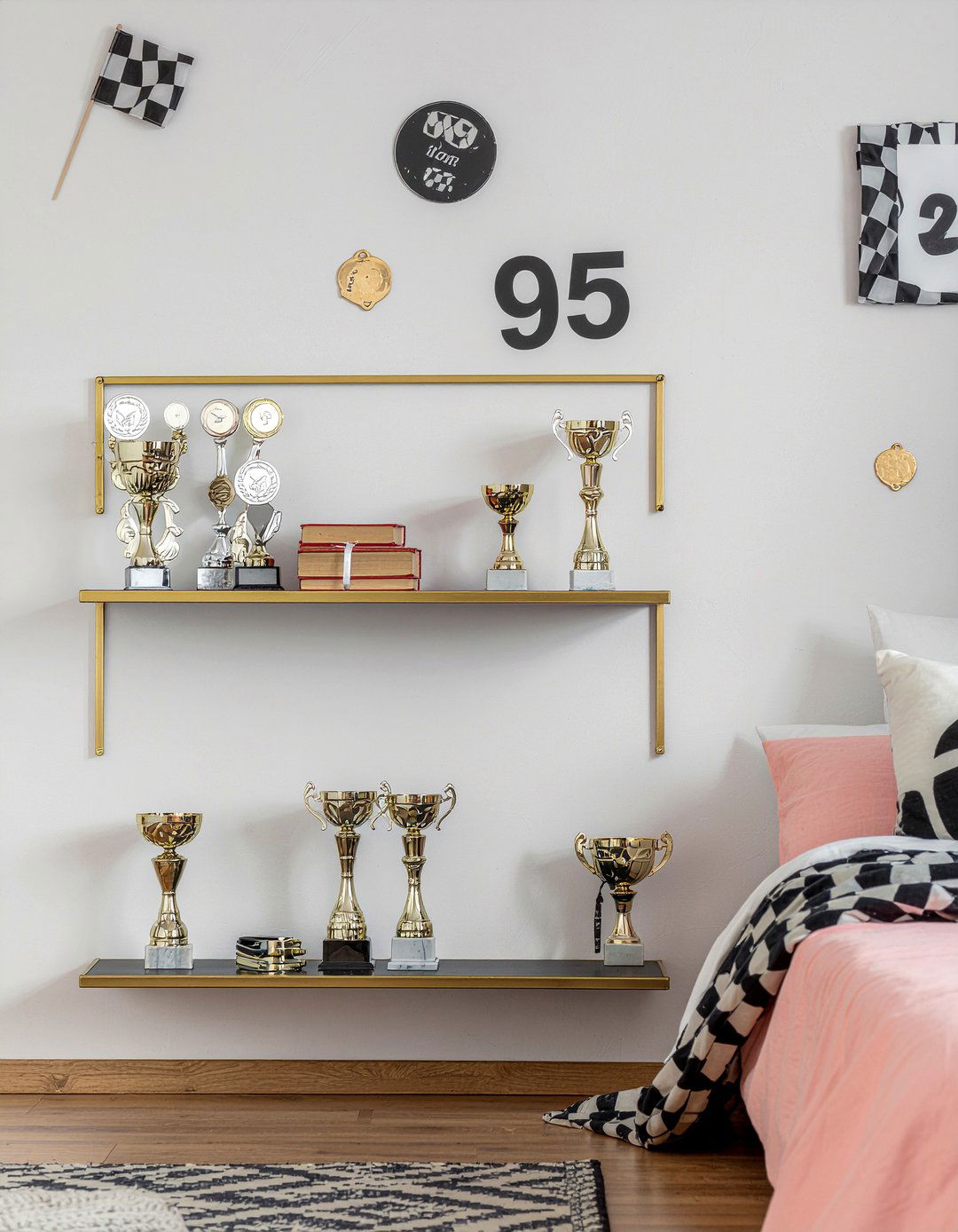 Piston Cup Trophy Shelf - 30 race car bedroom ideas