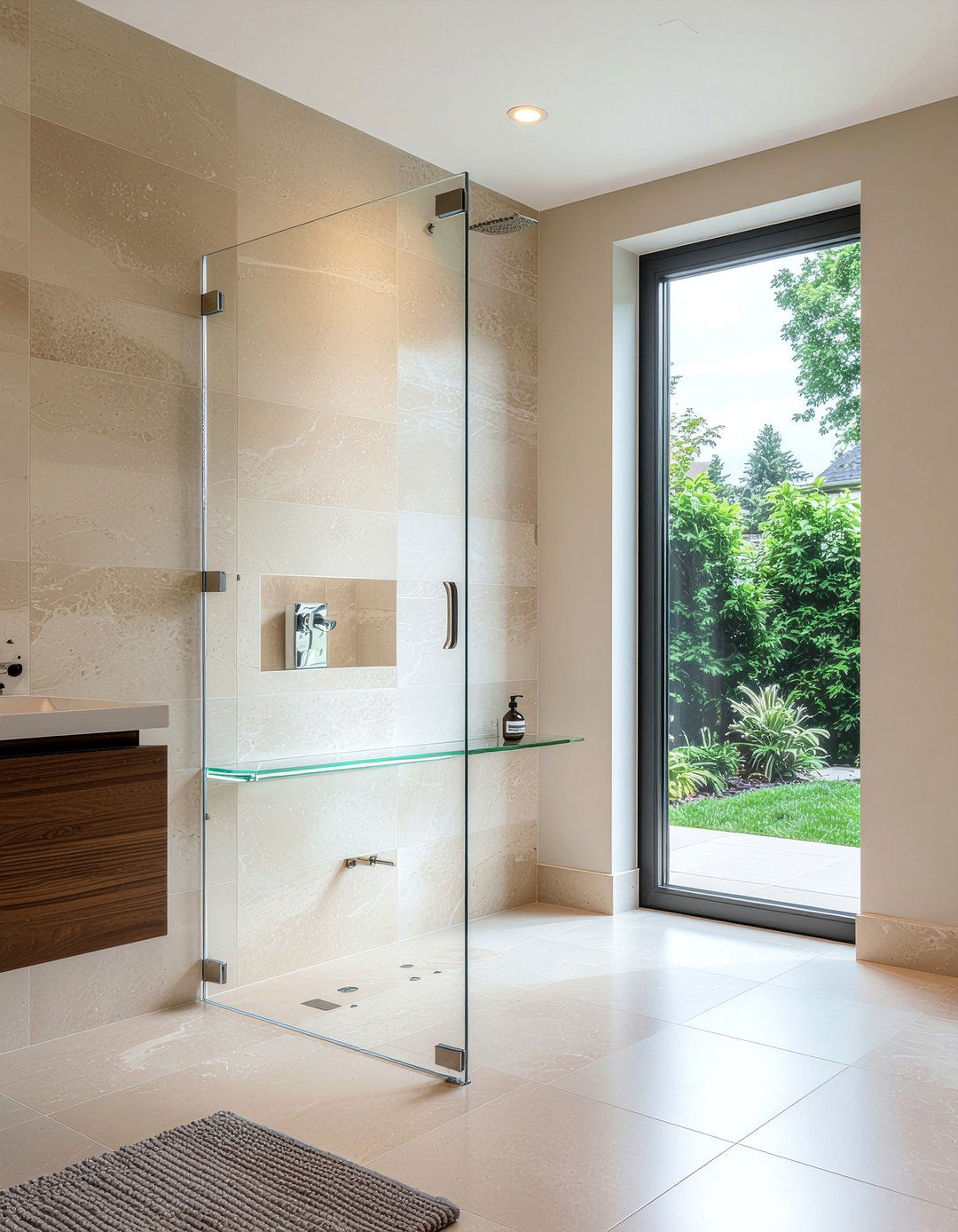 Pivot Glass Shower Door - 30 bathroom glass door ideas