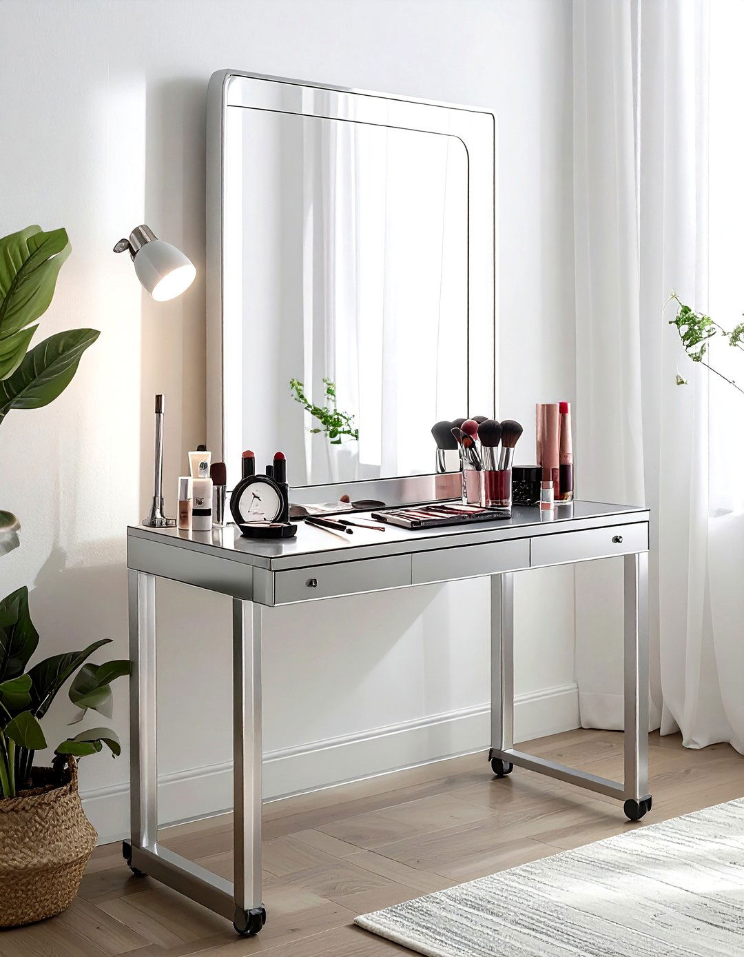 Pivoting Vanity Mirror - 30 round mirror ideas