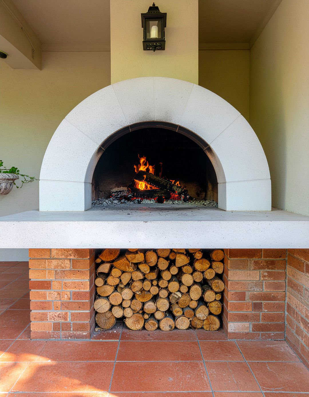 Pizza Oven Wood Storage - 30 outdoor kitchen pizza oven ideas