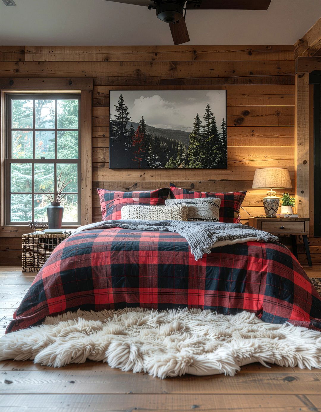Plaid Cabin Bedding - 30 cabin bedroom ideas