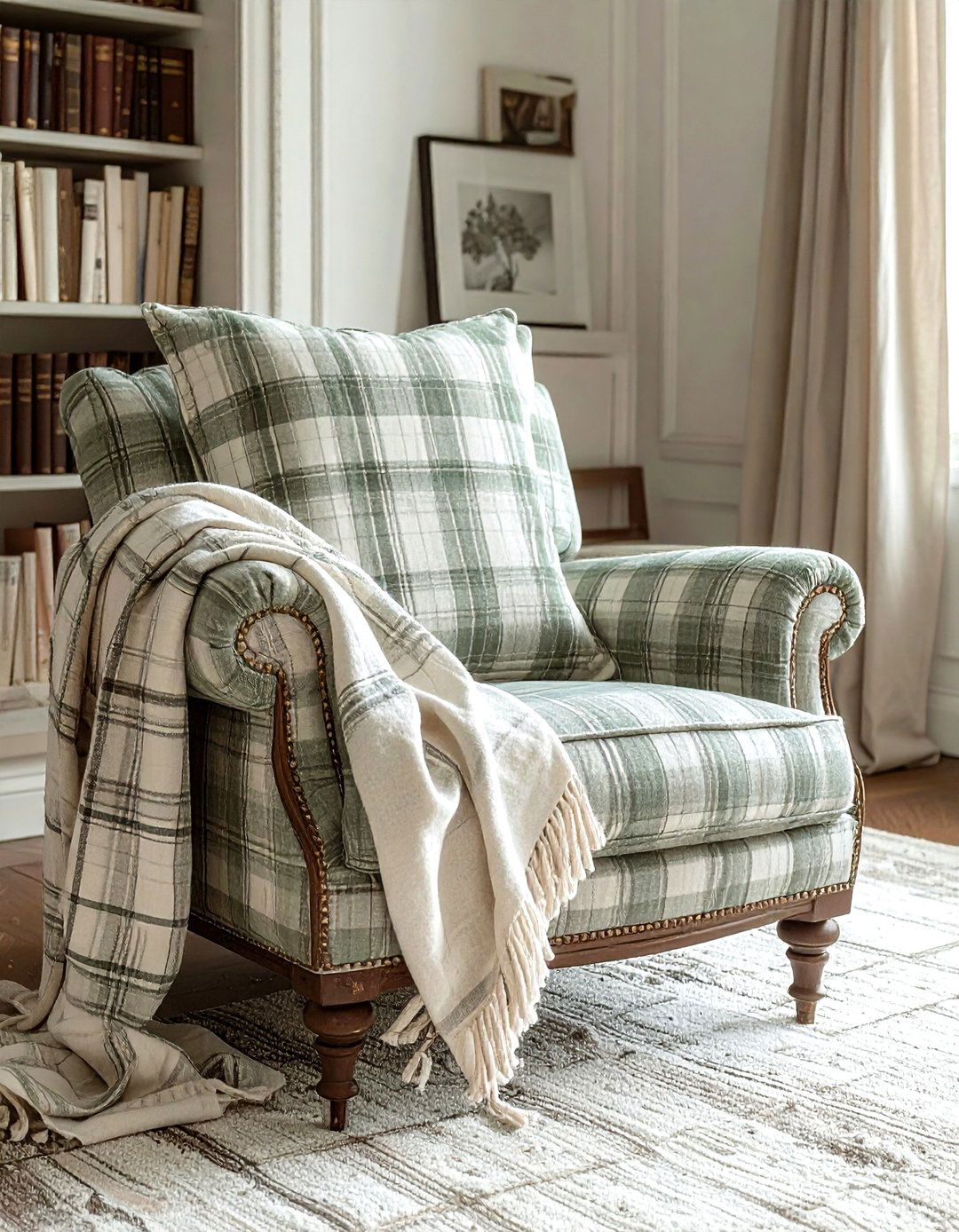 Plaid Upholstery - 30 French country decor ideas
