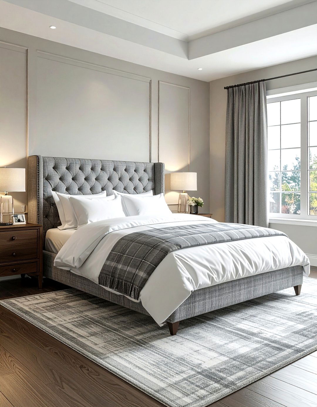 Plaid headboard for master bed - 30 plaid decor ideas