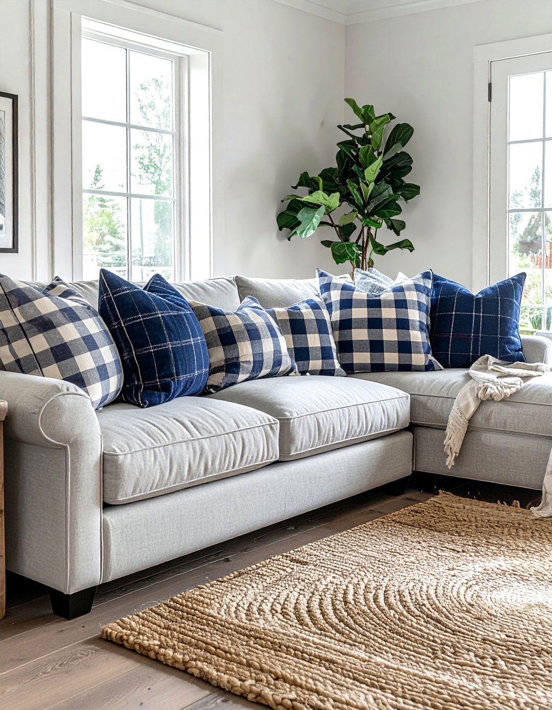 Plaid throw pillows for sofa - 30 plaid decor ideas