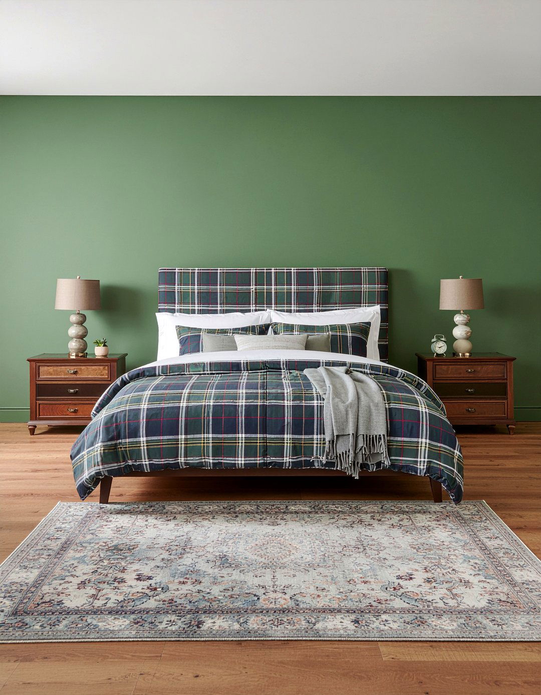 Plaid upholstered bedroom - 30 celebrity bedroom ideas