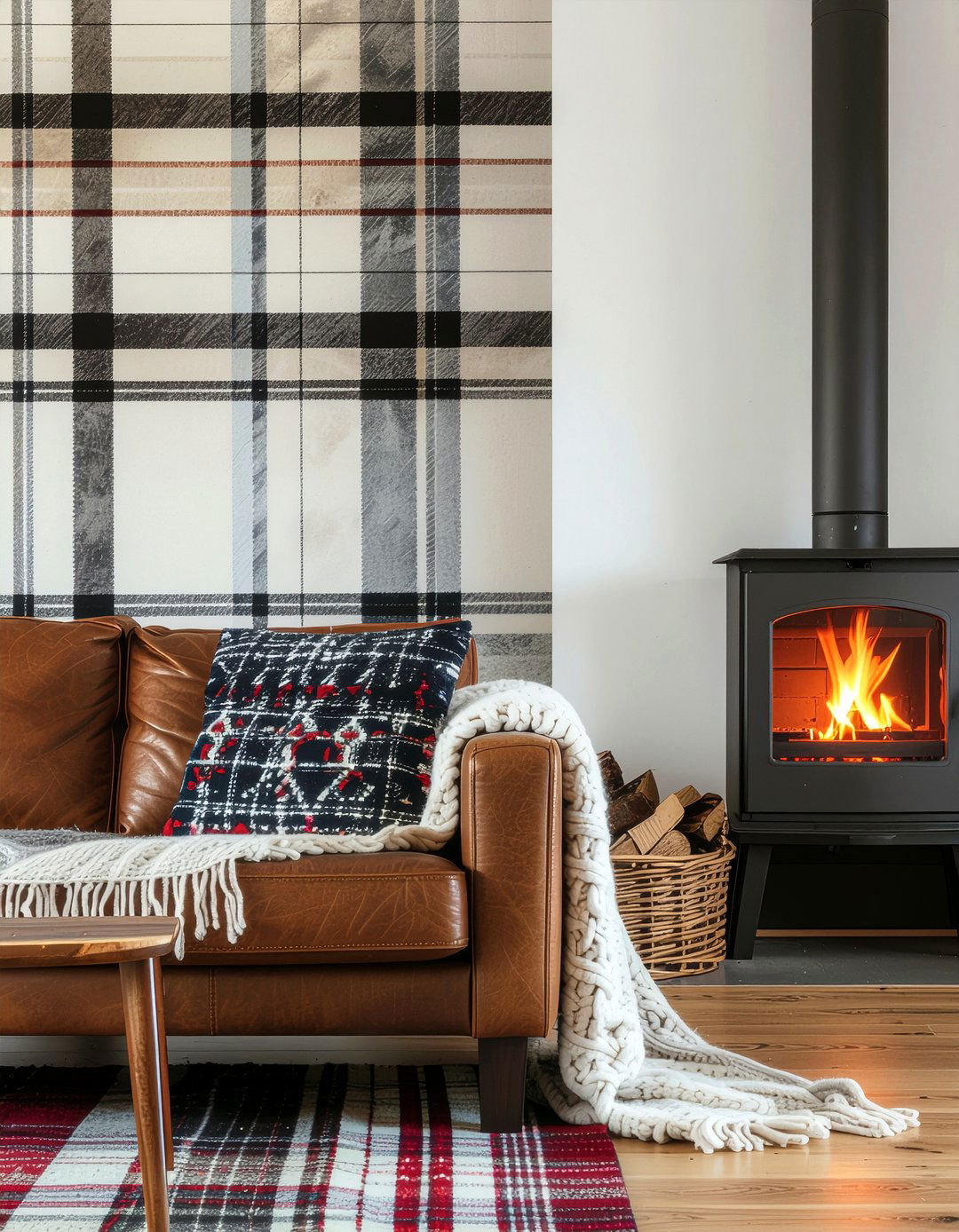 Plaid wall stencil - 30 living room wall stencils