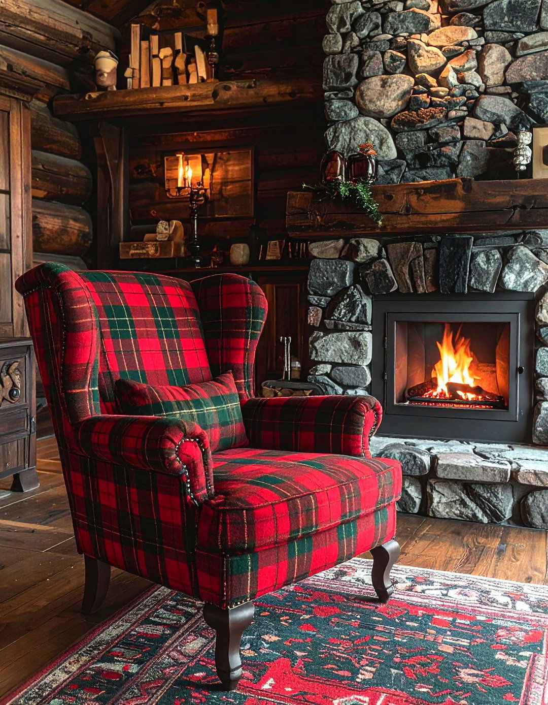 Plaid wingback chair - 30 living room wingback chairs