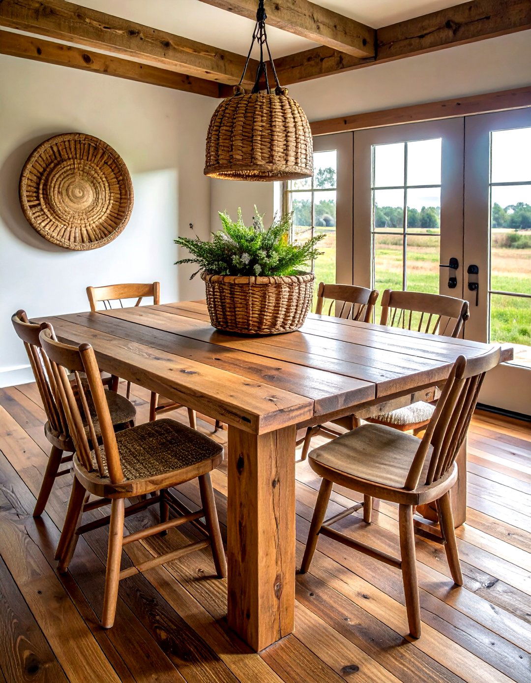 Plank Top Wood Table - 30 wood dining table ideas