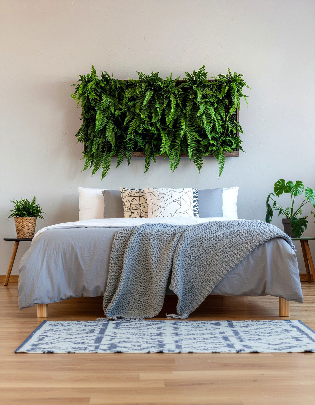 Plant Wall Divider - 30 open plan bedroom ideas