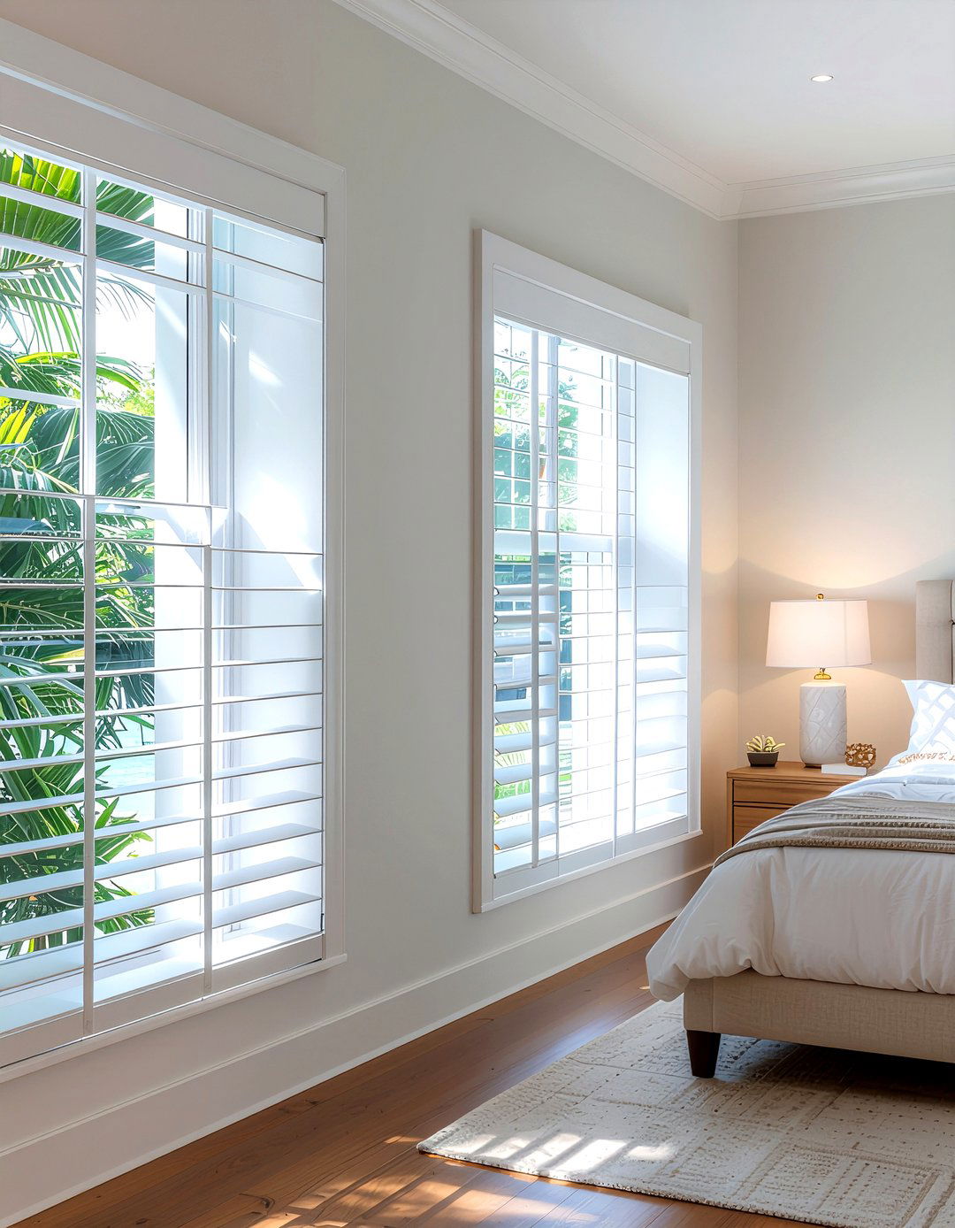 Plantation shutters - 30 bedroom window ideas