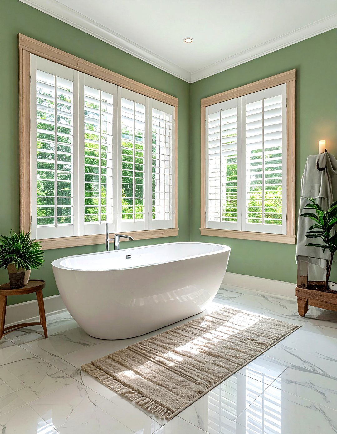 Plantation shutters for windows - 30 Southern bathroom ideas