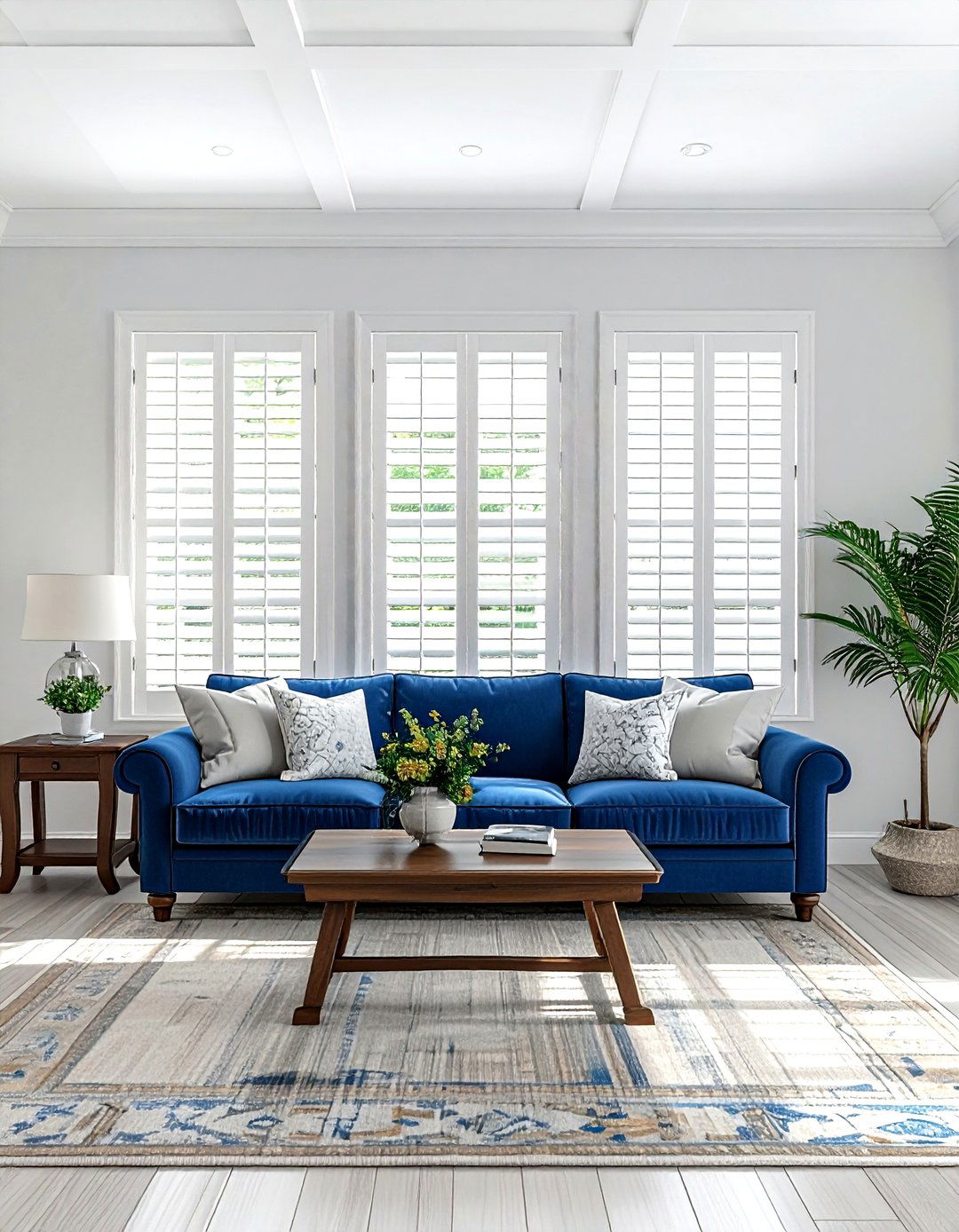 Plantation shutters white - 30 living room window treatment ideas