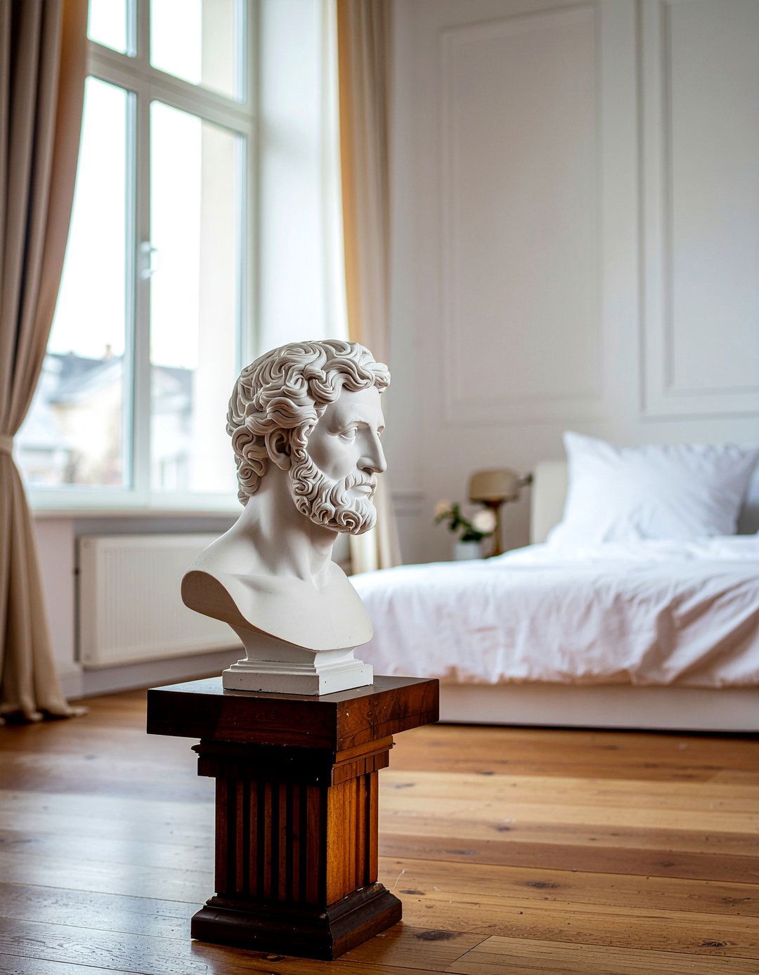 Plaster Bust Statue - 30 light academia bedroom ideas