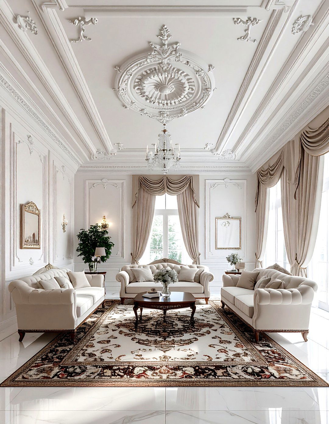 Plaster Molded Ceiling - 30 living room ceiling ideas