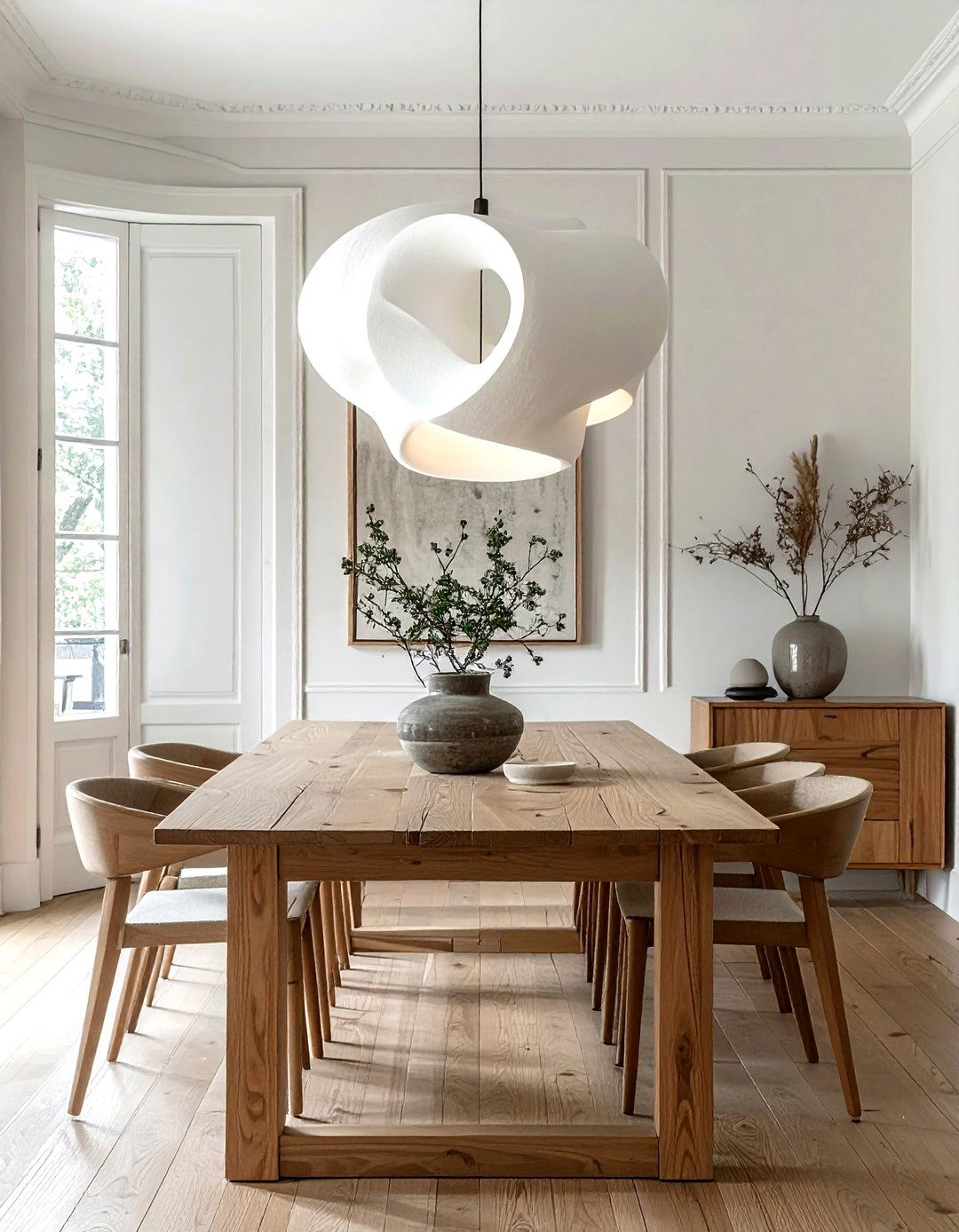 Plaster Pendant Light - 30 modern traditional dining room ideas