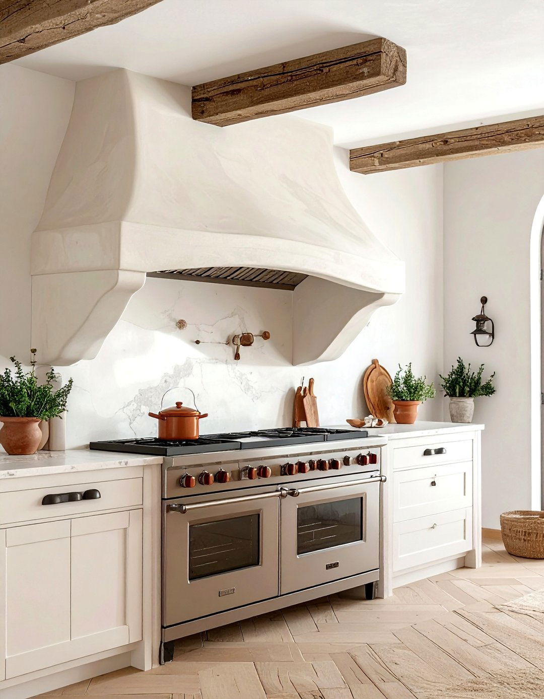 Plaster Range Hood - 30 wall-mount hood kitchen ideas