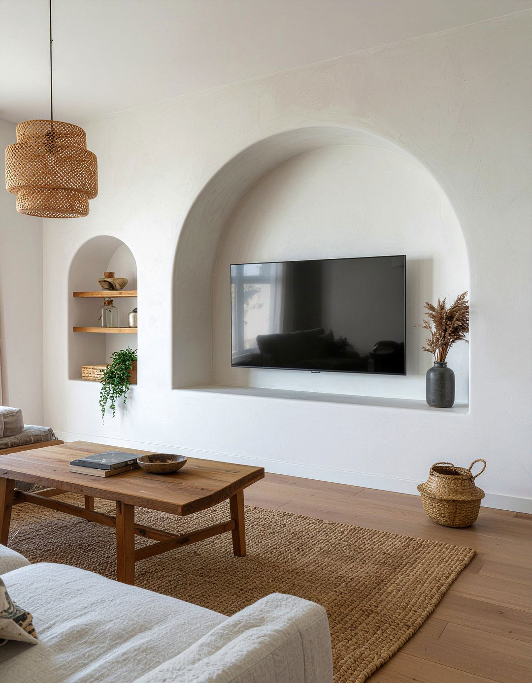 Plaster TV Niche - 30 living room tv niche ideas