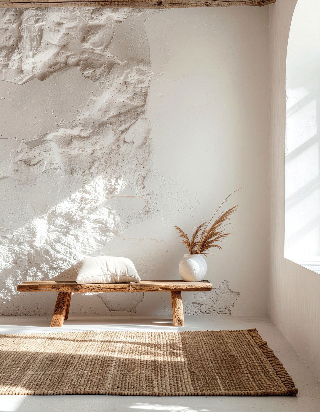 Plaster Texture Media Wall - 30 living room entertainment wall ideas