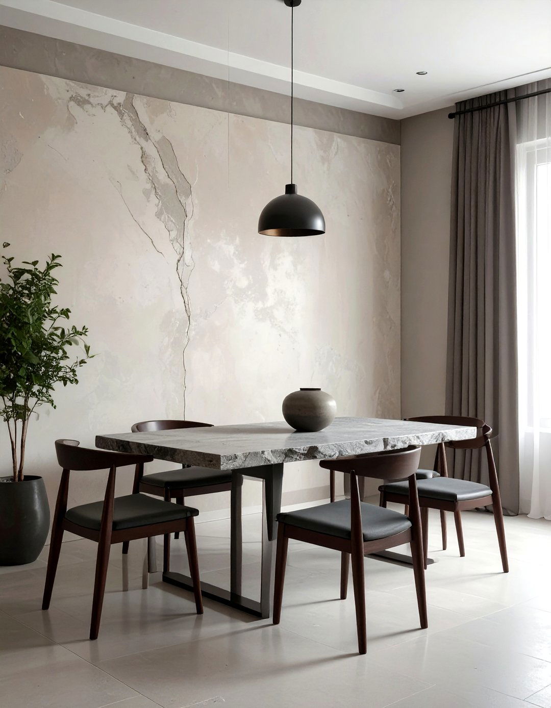 Plaster Wall Dining Room - 30 textured dining room ideas
