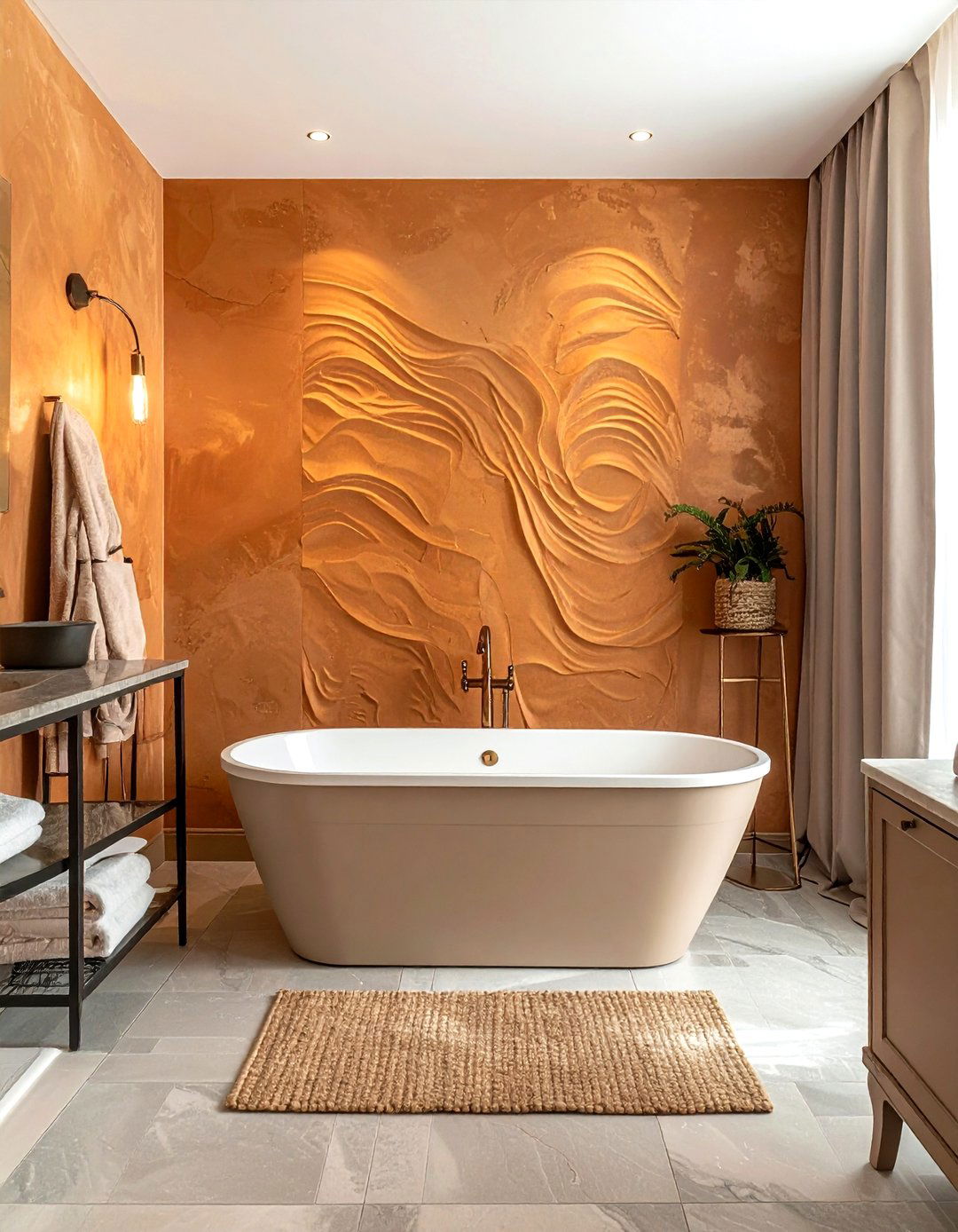 Plaster Wall Finish - 30 Tuscan bathroom ideas