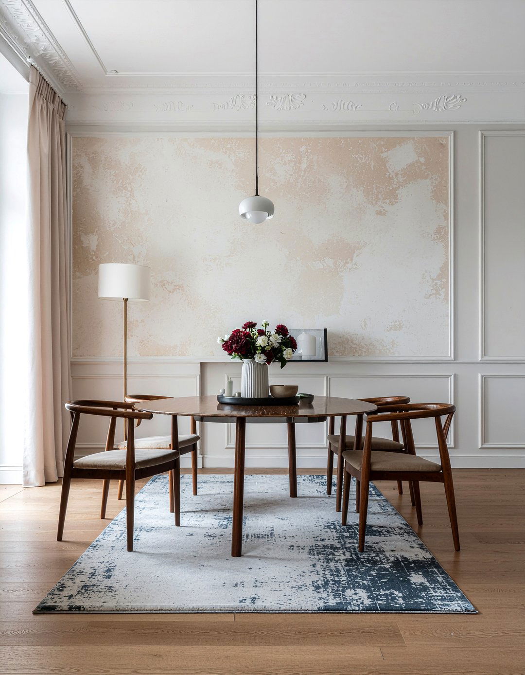 Plaster Wall Finish - 30 earthy dining room ideas