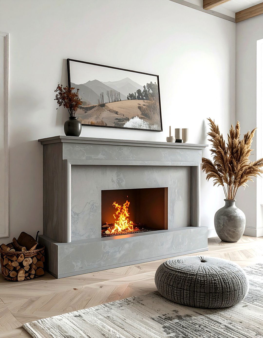 Plaster finish fireplace - 30 refined decor ideas