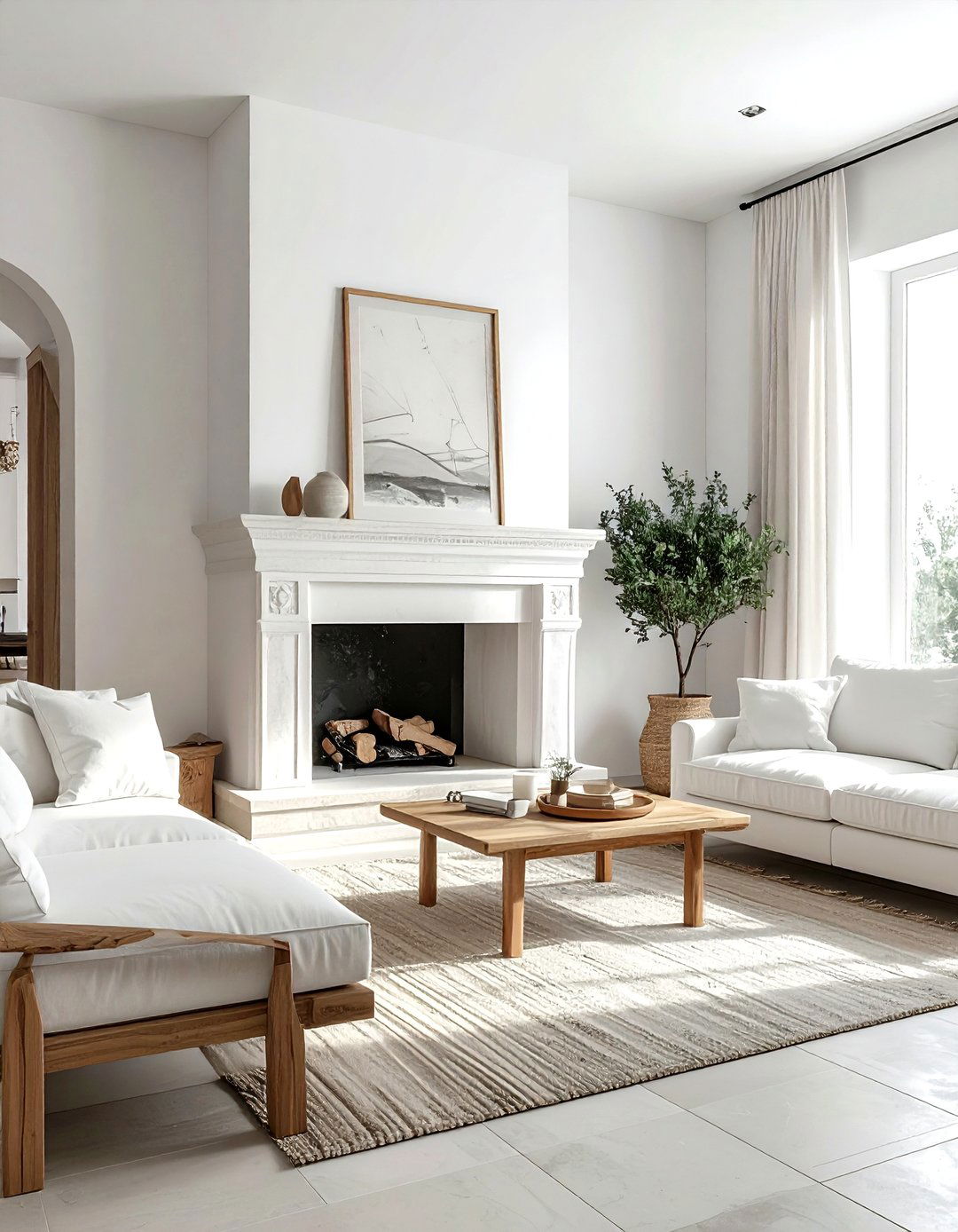 Plaster fireplace mantel - 30 Mediterranean home decor ideas