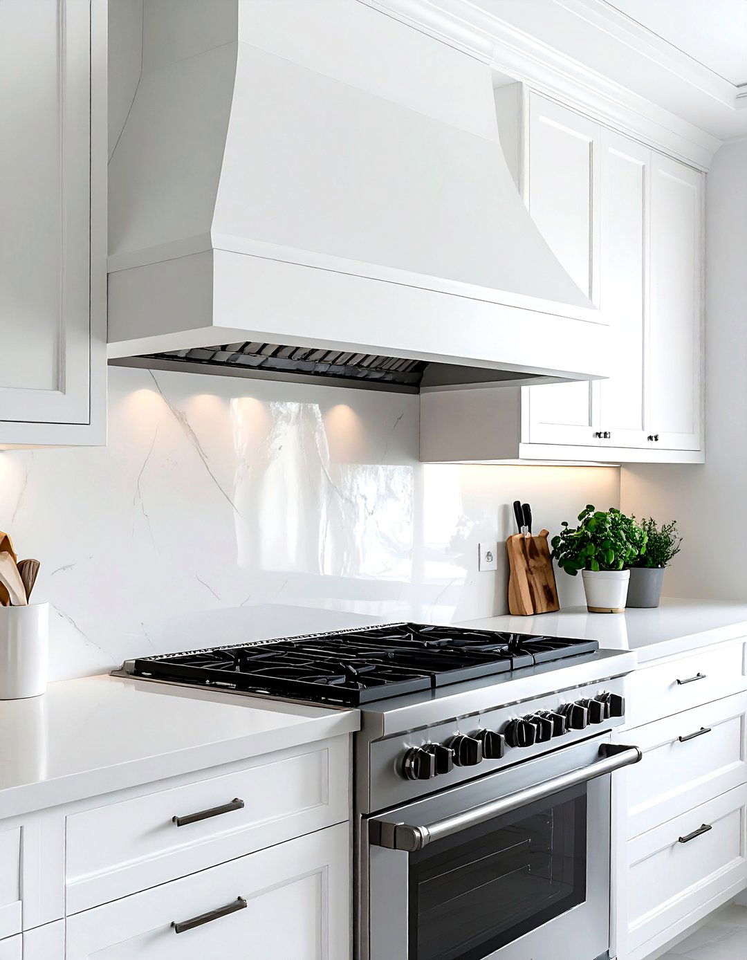 Plaster range hood - 30 refined kitchen ideas