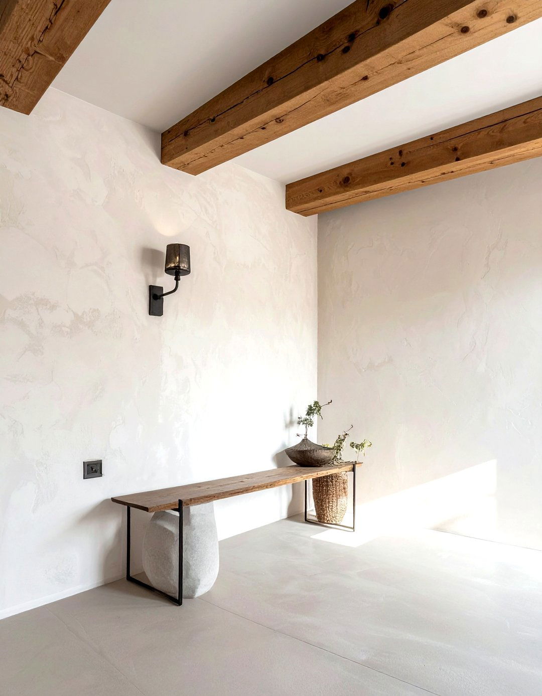 Plaster wall finish - 30 French cottage kitchen ideas