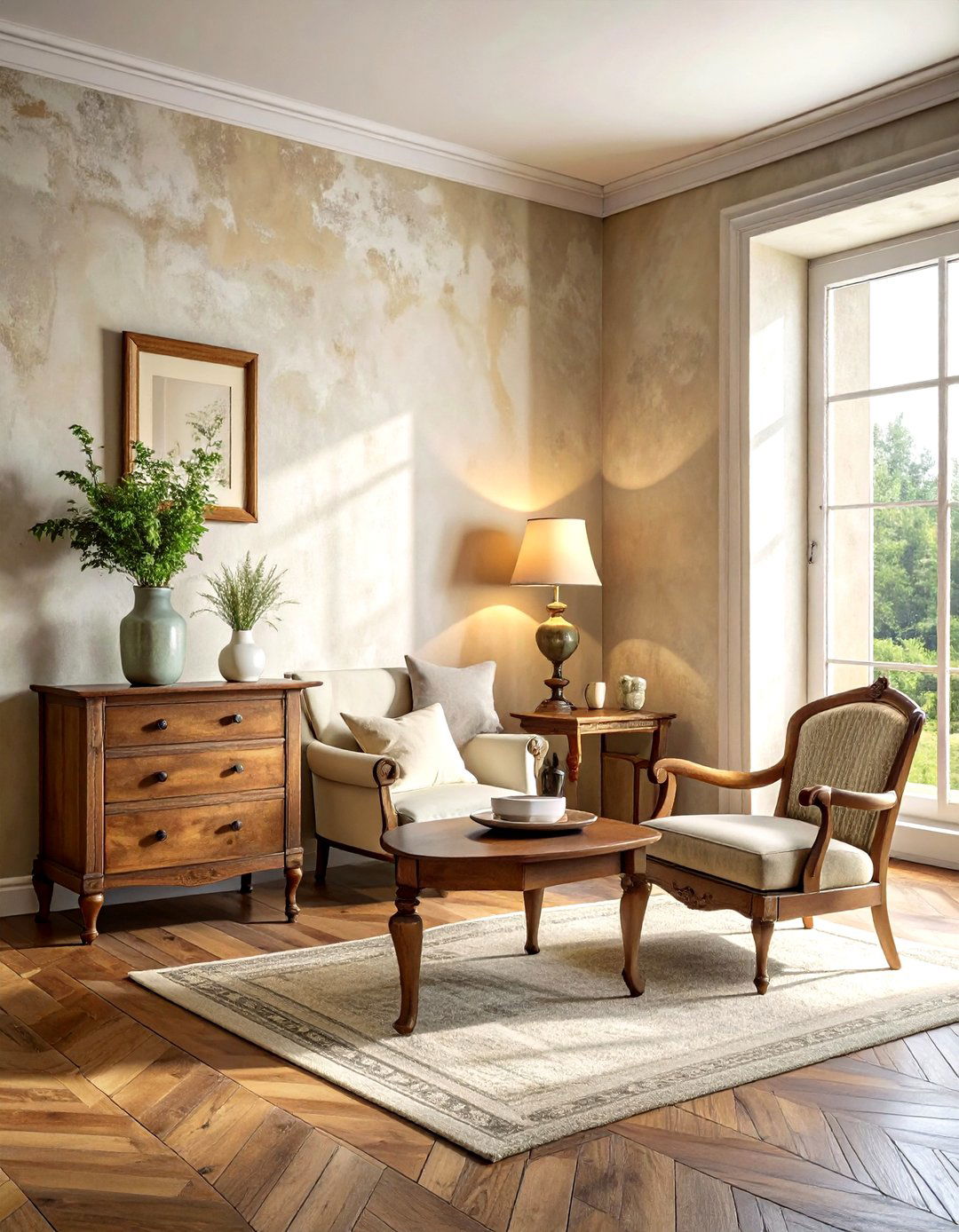 Plaster wall texture - 30 French cottage dining room ideas