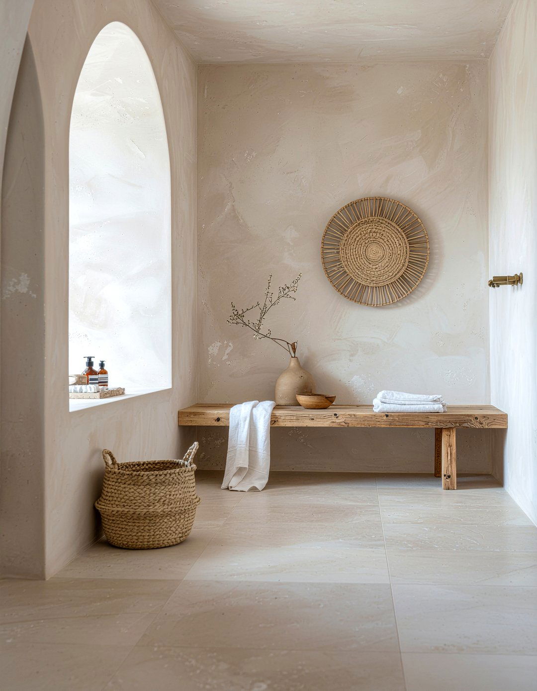 Plaster walls - 30 bathroom design tips