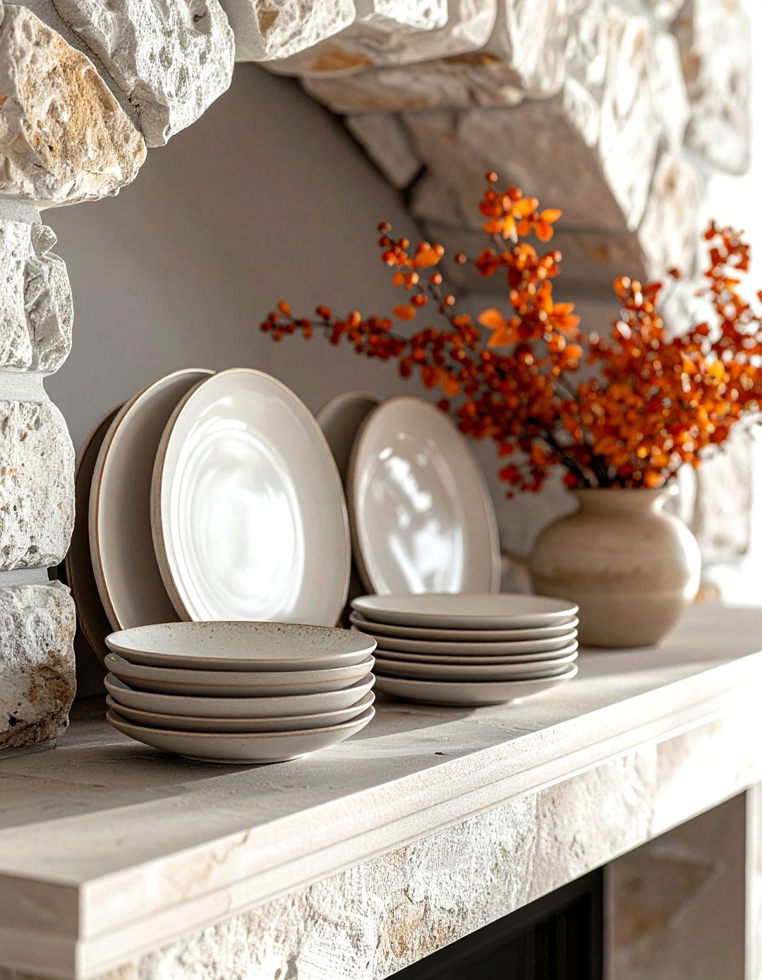 Plate display on mantel - 30 plate collection display ideas