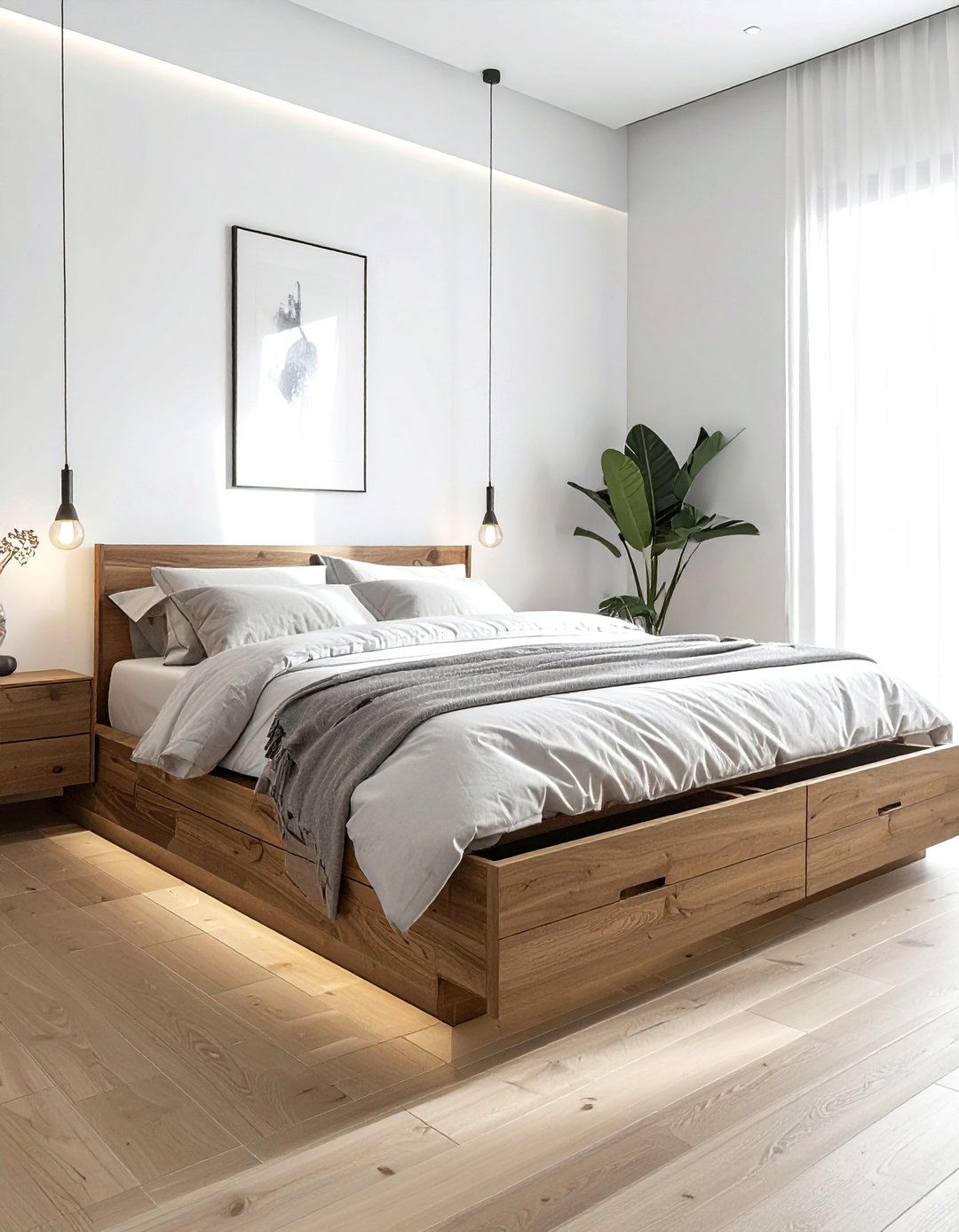 Platform Bed With Storage - 30 Japanese minimalist decor ideas