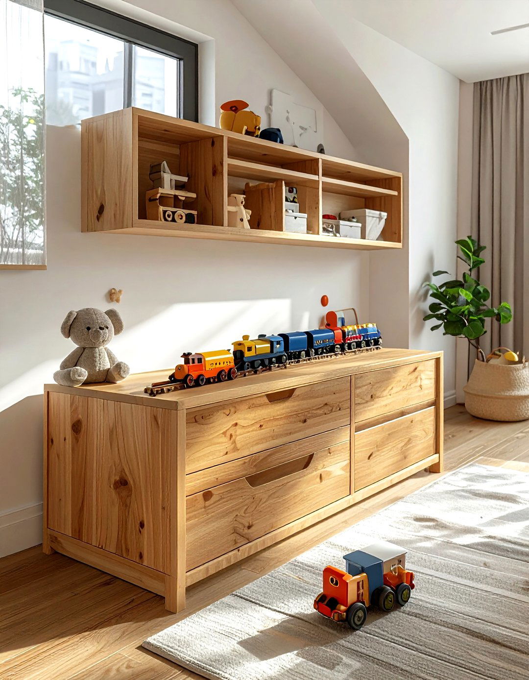 Play table with drawers - 30 playroom storage ideas