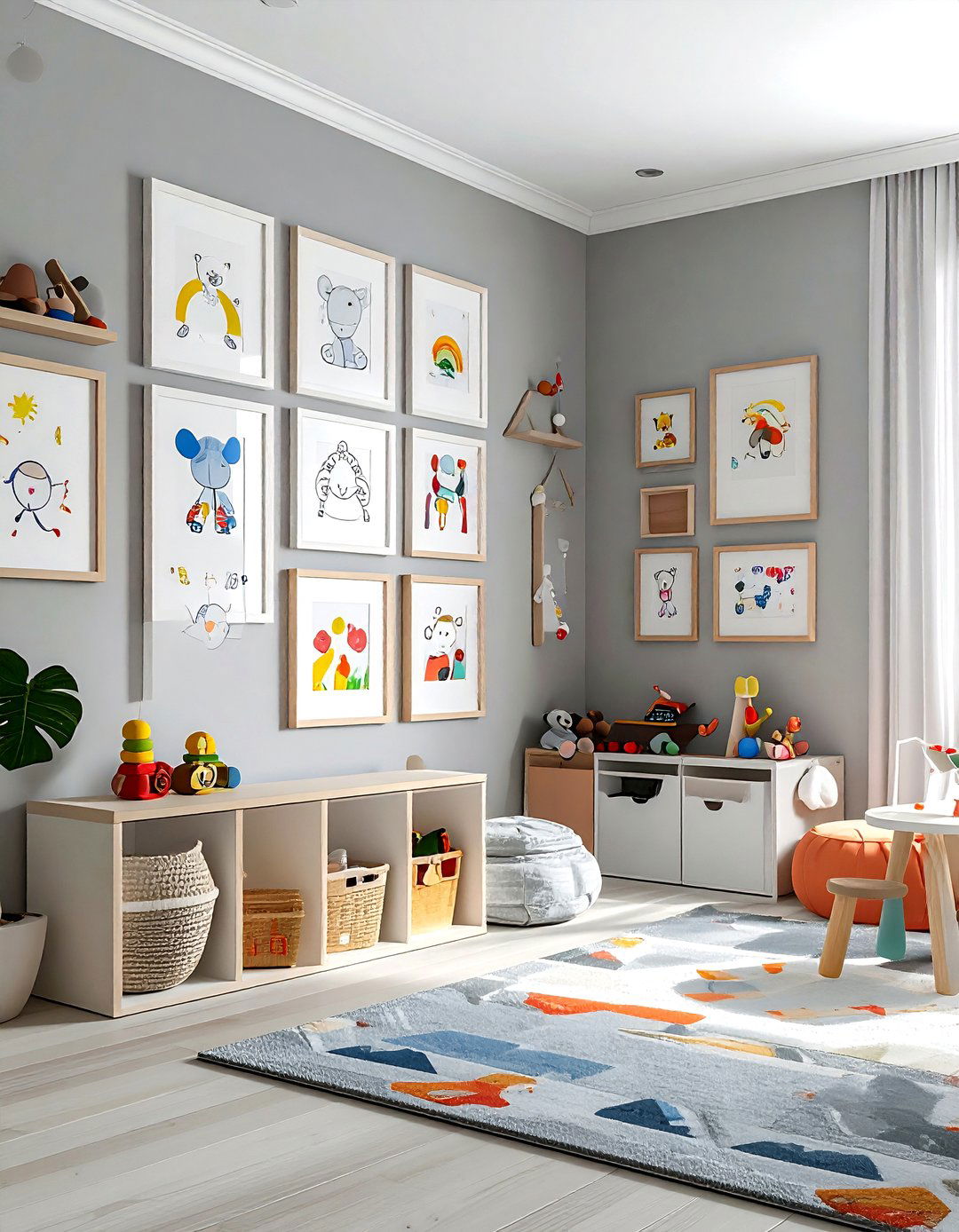 Playroom gallery wall - 30 playroom decor ideas