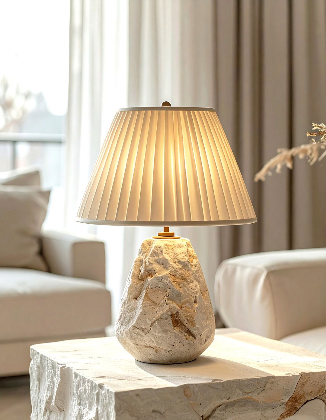 Pleated Lamp Shade Decor - 30 living room table lamp styling
